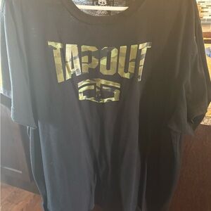 Tapout Black Tee with Camouflage Logo